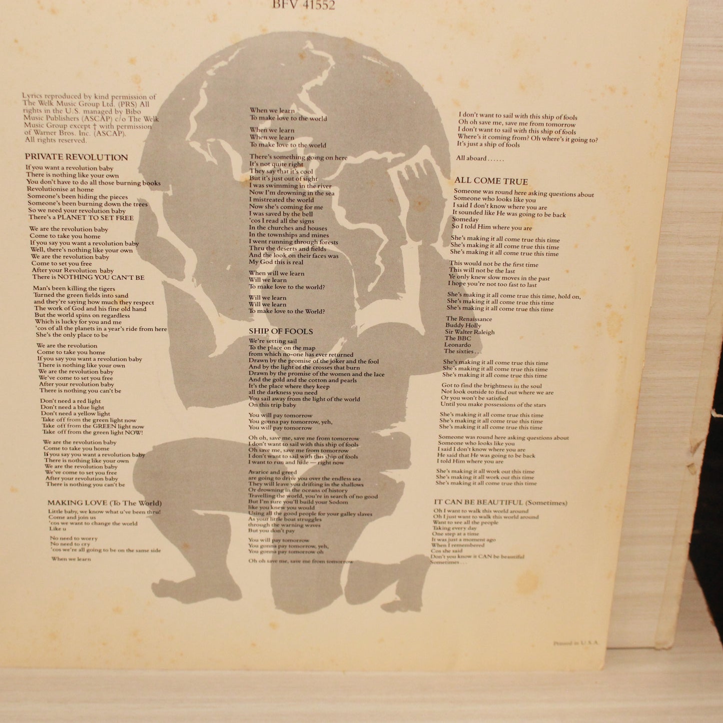 World Party : Private Revolution (LP,Album,Stereo)