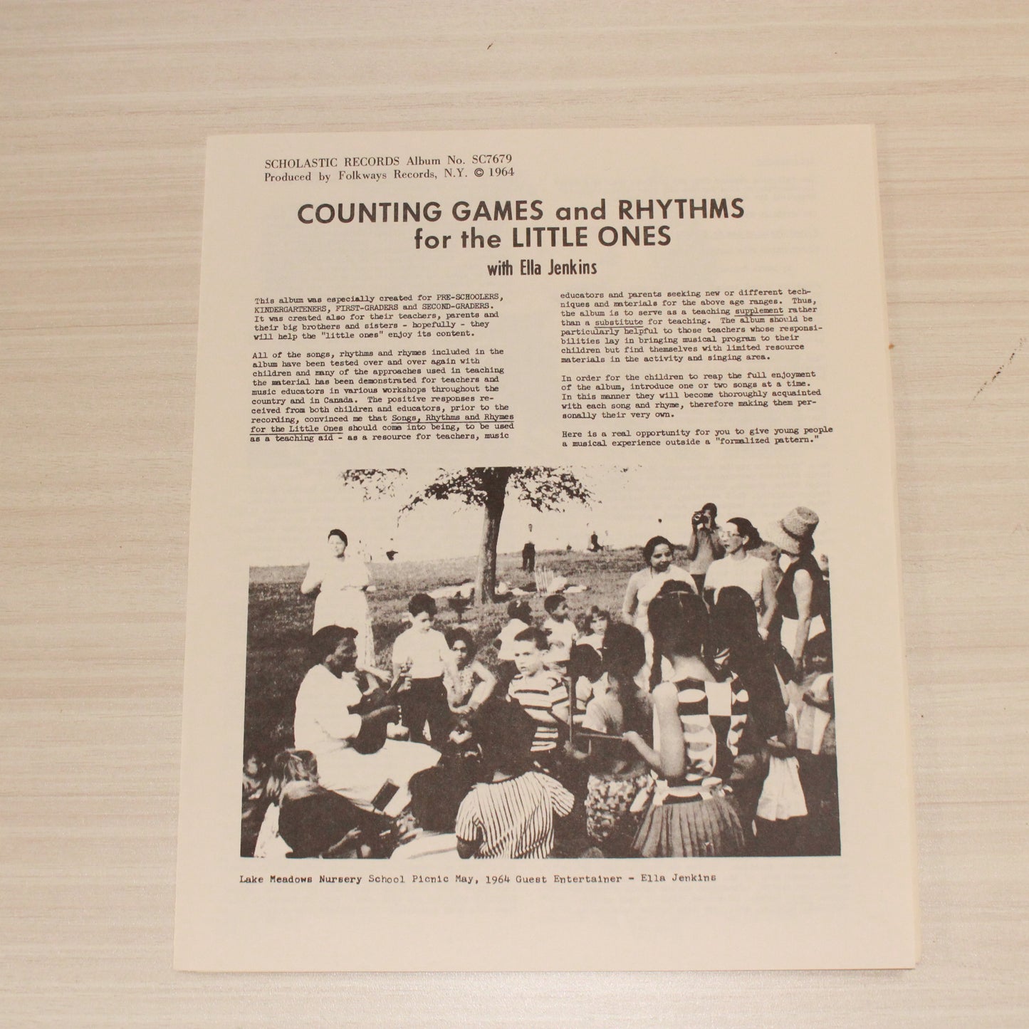 Ella Jenkins : Counting Games And Rhythms For The Little Ones (LP,Album)