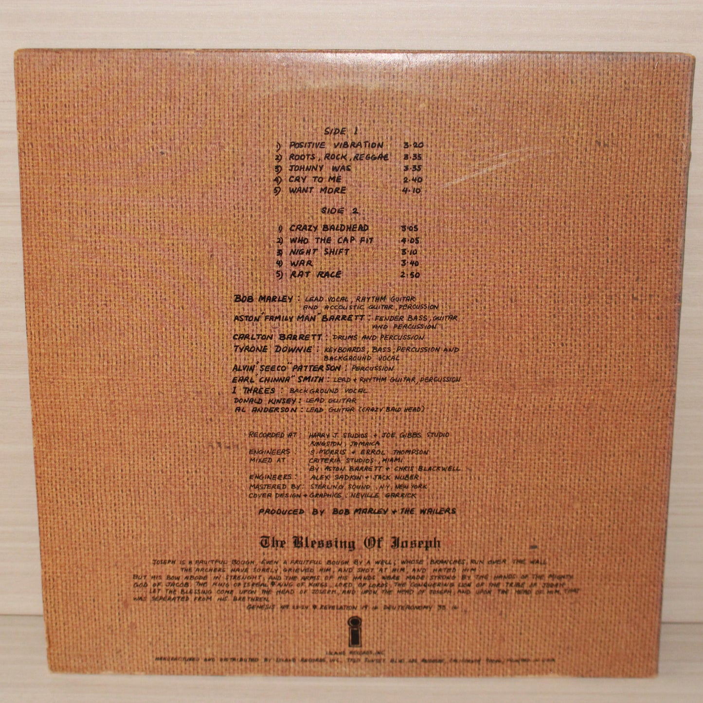 Bob Marley & The Wailers : Rastaman Vibration (LP,Album)