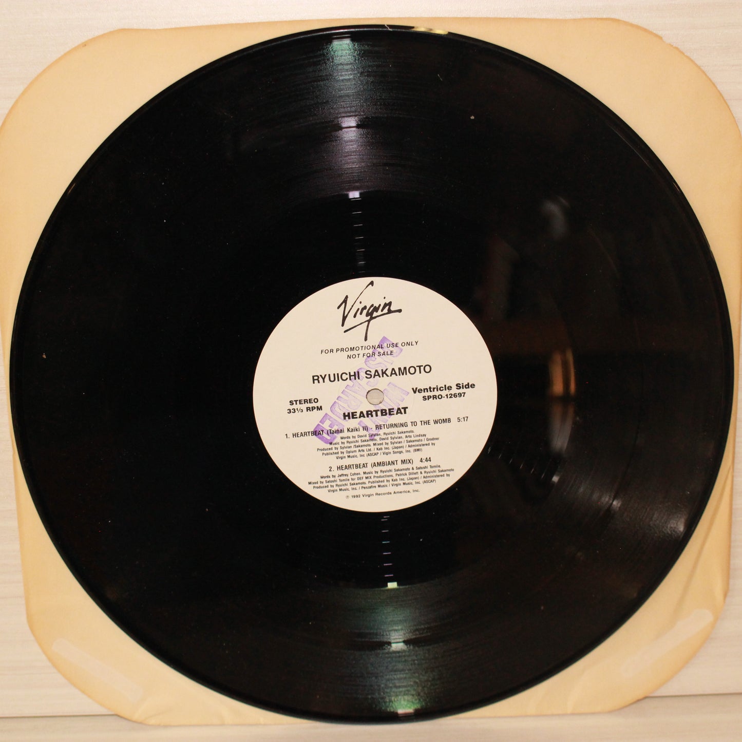 Ryuichi Sakamoto : Heartbeat (12",33 ⅓ RPM,Promo)
