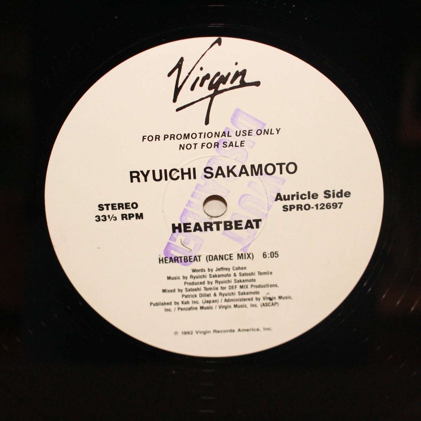 Ryuichi Sakamoto : Heartbeat (12",33 ⅓ RPM,Promo)