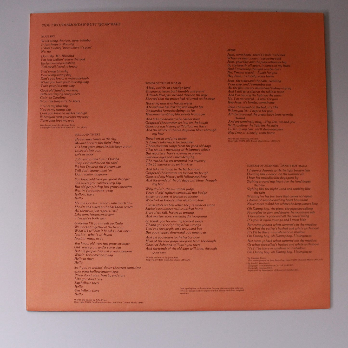 Joan Baez : Diamonds & Rust (LP,Album,Stereo)