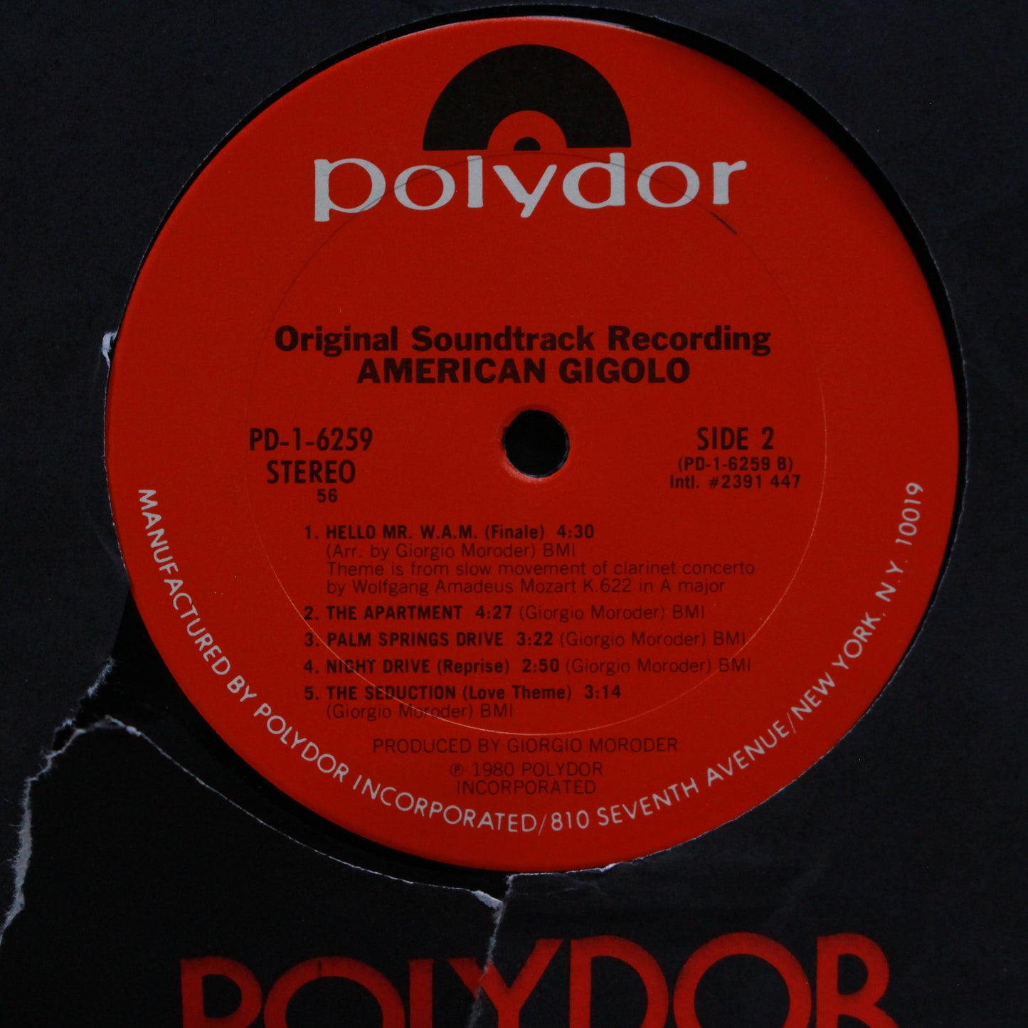 Giorgio Moroder : American Gigolo (Original Soundtrack Recording) (LP,Album)