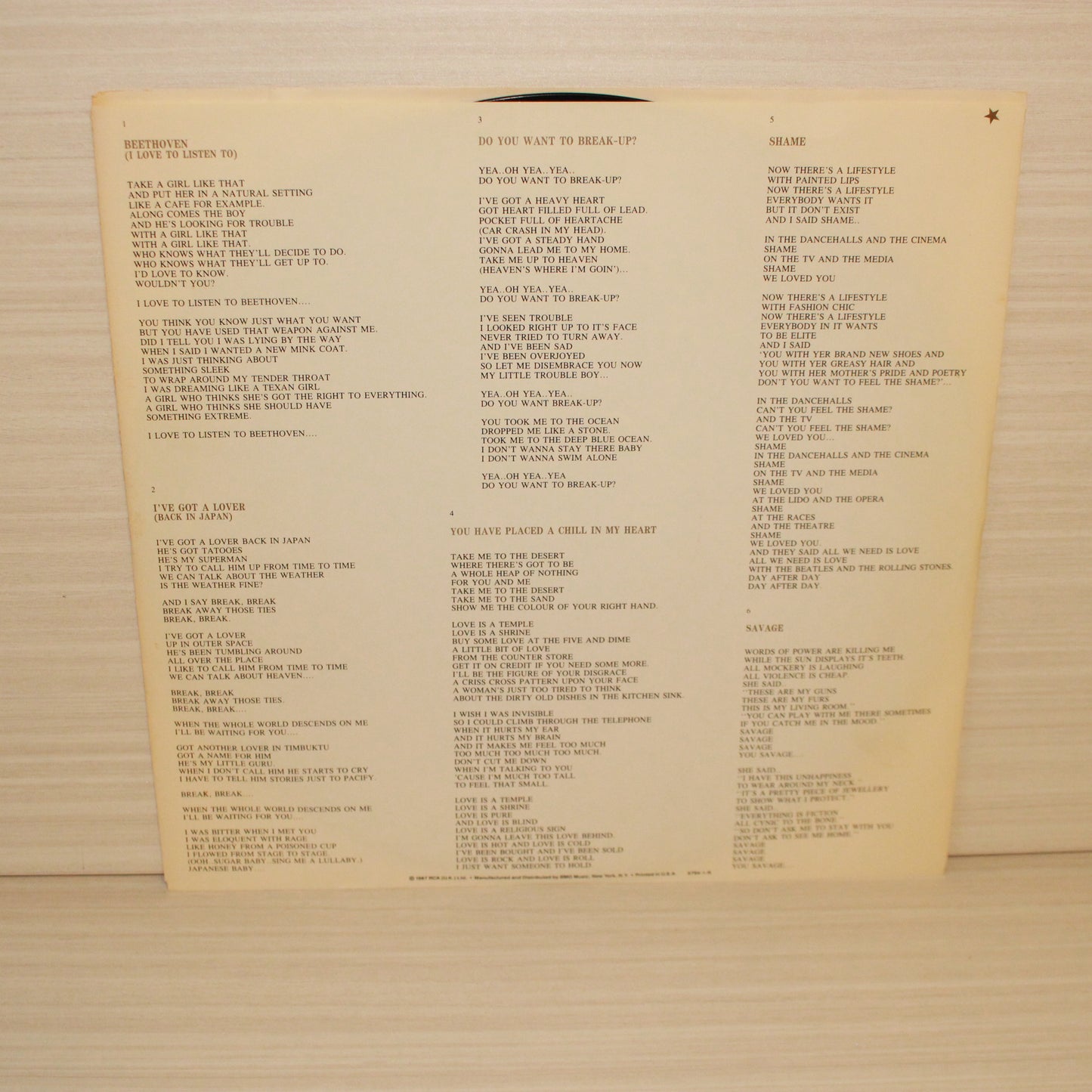 Eurythmics : Savage (LP,Album)