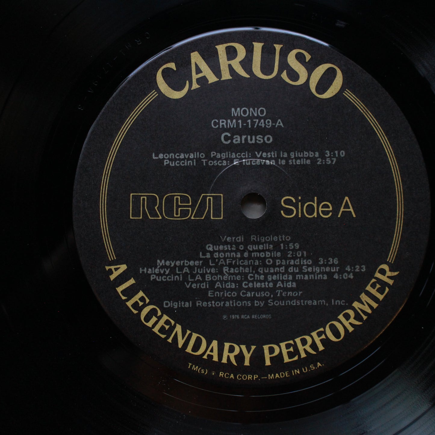 Enrico Caruso : A Legendary Performer (LP,Compilation,Mono)