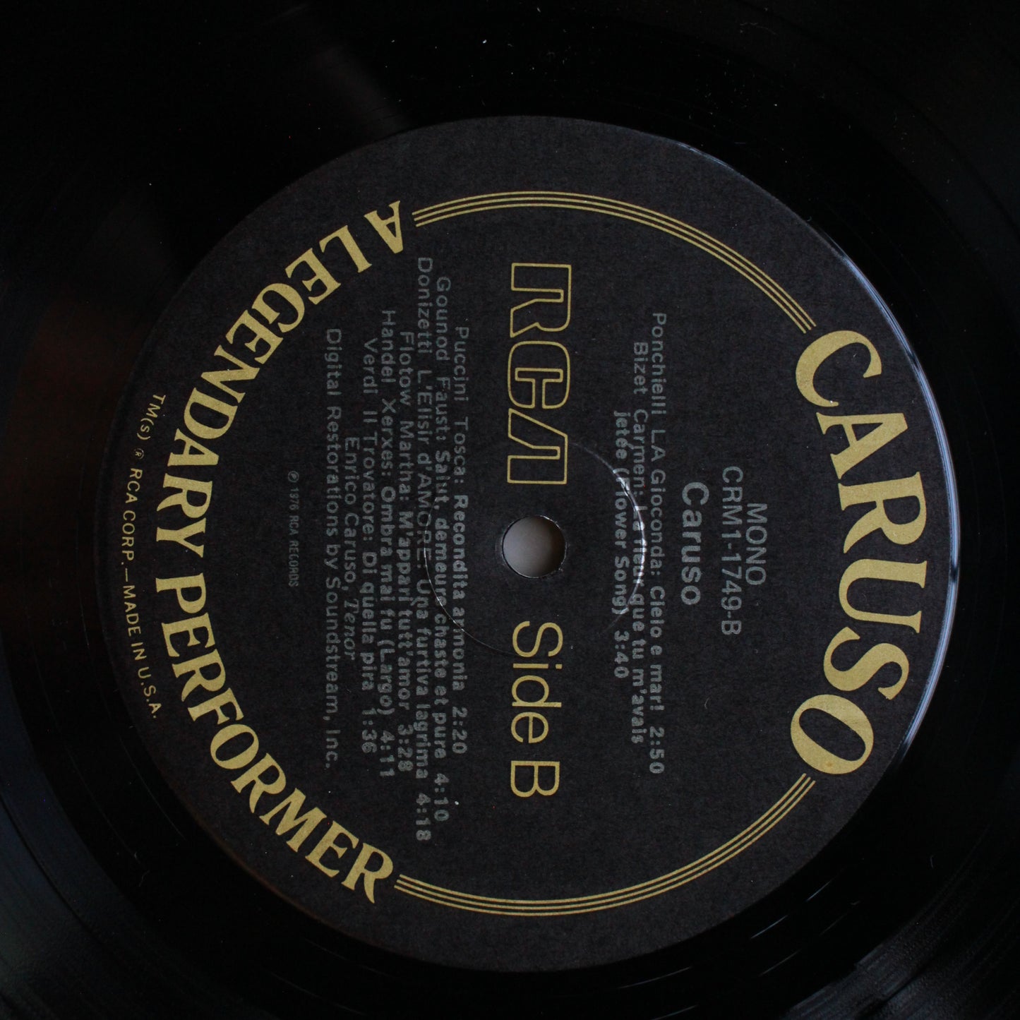 Enrico Caruso : A Legendary Performer (LP,Compilation,Mono)