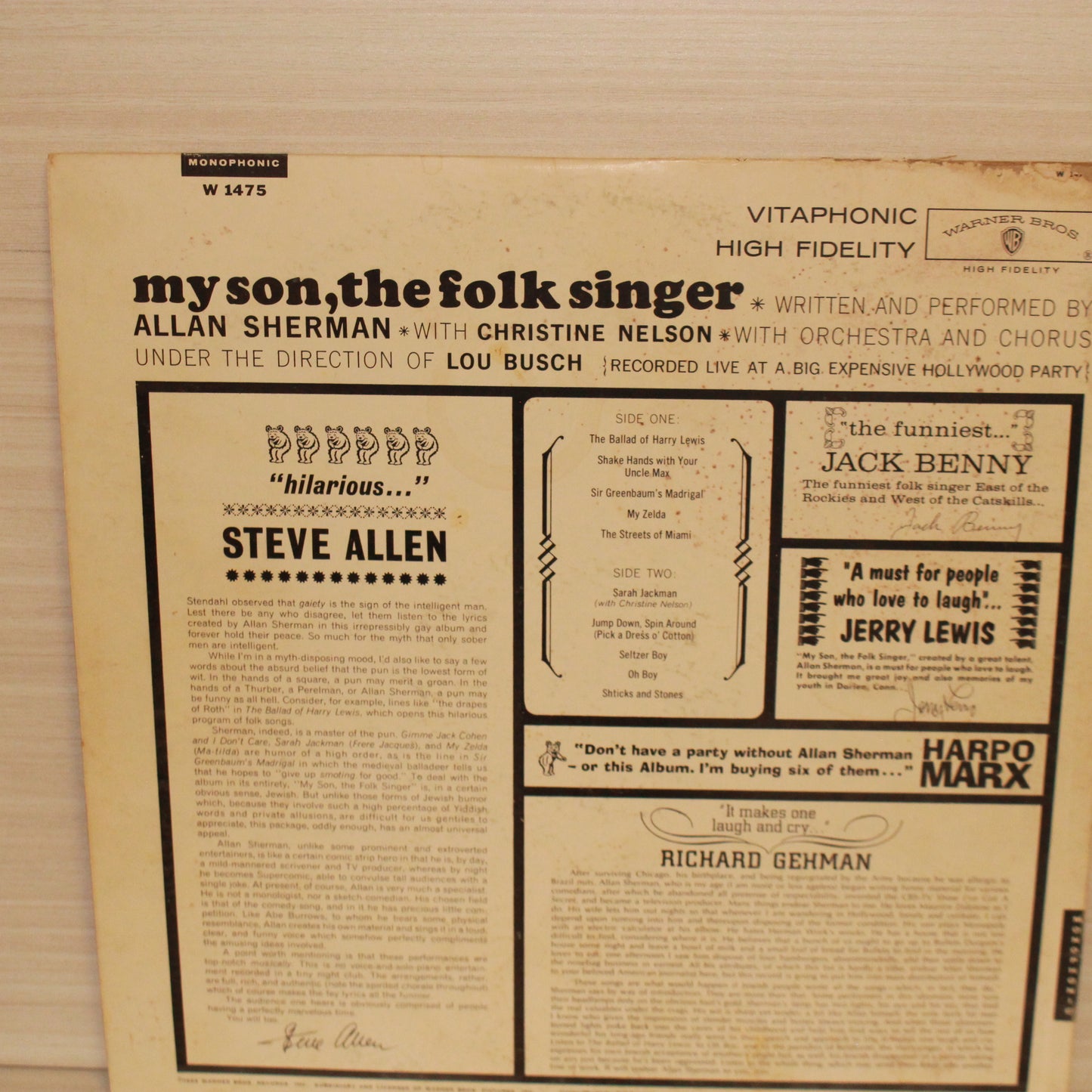 Allan Sherman : My Son, The Folk Singer (LP,Album,Mono)