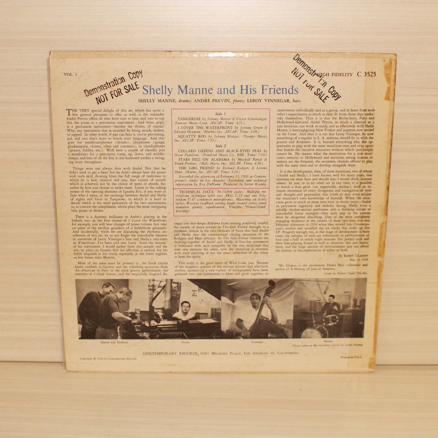 Shelly Manne & His Friends : Shelly Manne & His Friends Vol. 1 (LP,Album,Mono)