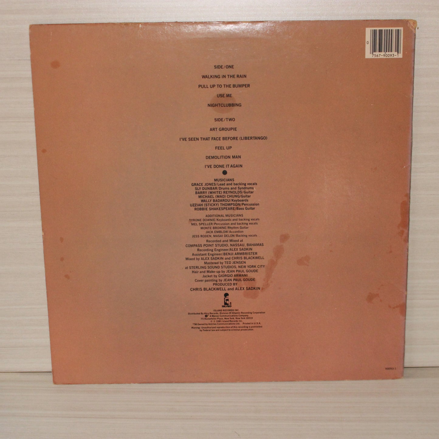 Grace Jones : Nightclubbing (LP,Album)