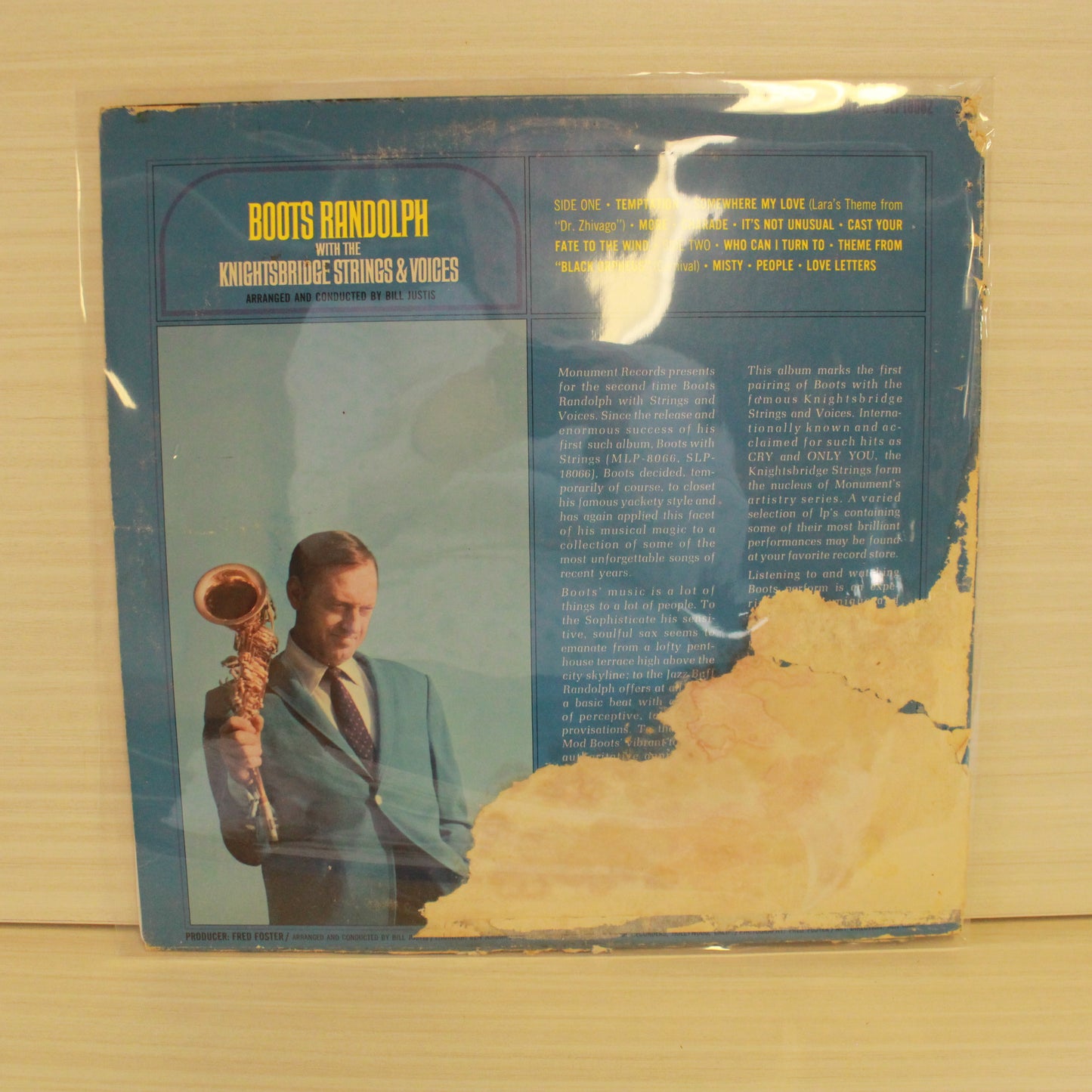 Boots Randolph with The Knightsbridge Strings : Boots Randolph With The Knightsbridge Strings & Voices (LP,Album,Stereo)