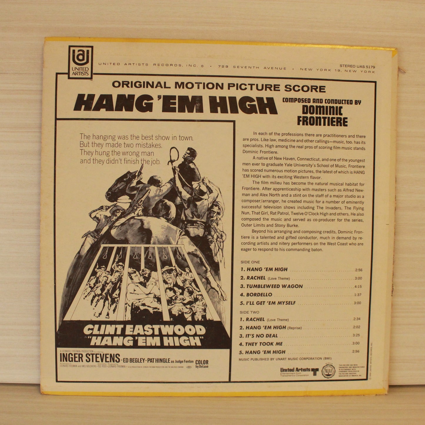 Dominic Frontiere : Hang 'Em High (Original Motion Picture Score) (LP,Album,Stereo)