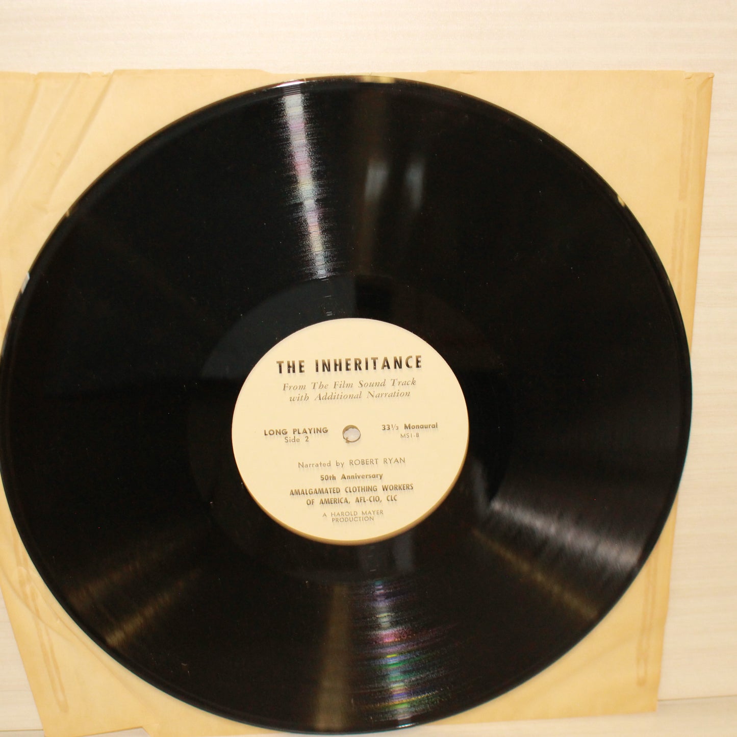 Robert Ryan, George Kleinsinger : The Inheritance: From The Film Sound Track With Additional Narration (LP,Mono)