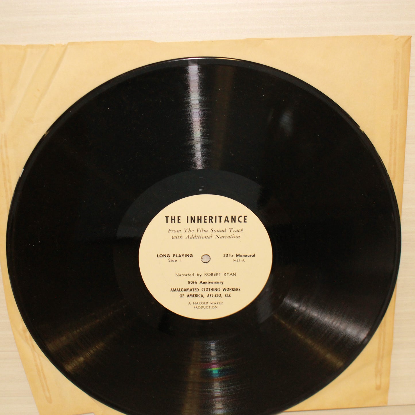 Robert Ryan, George Kleinsinger : The Inheritance: From The Film Sound Track With Additional Narration (LP,Mono)
