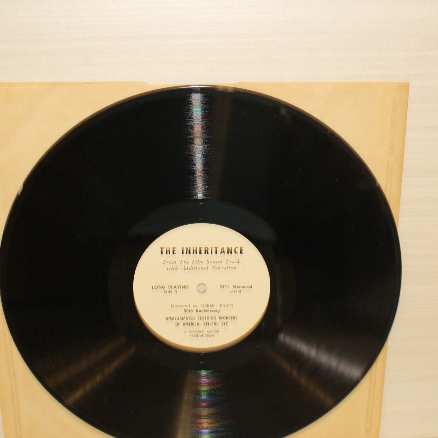 Robert Ryan, George Kleinsinger : The Inheritance: From The Film Sound Track With Additional Narration (LP,Mono)