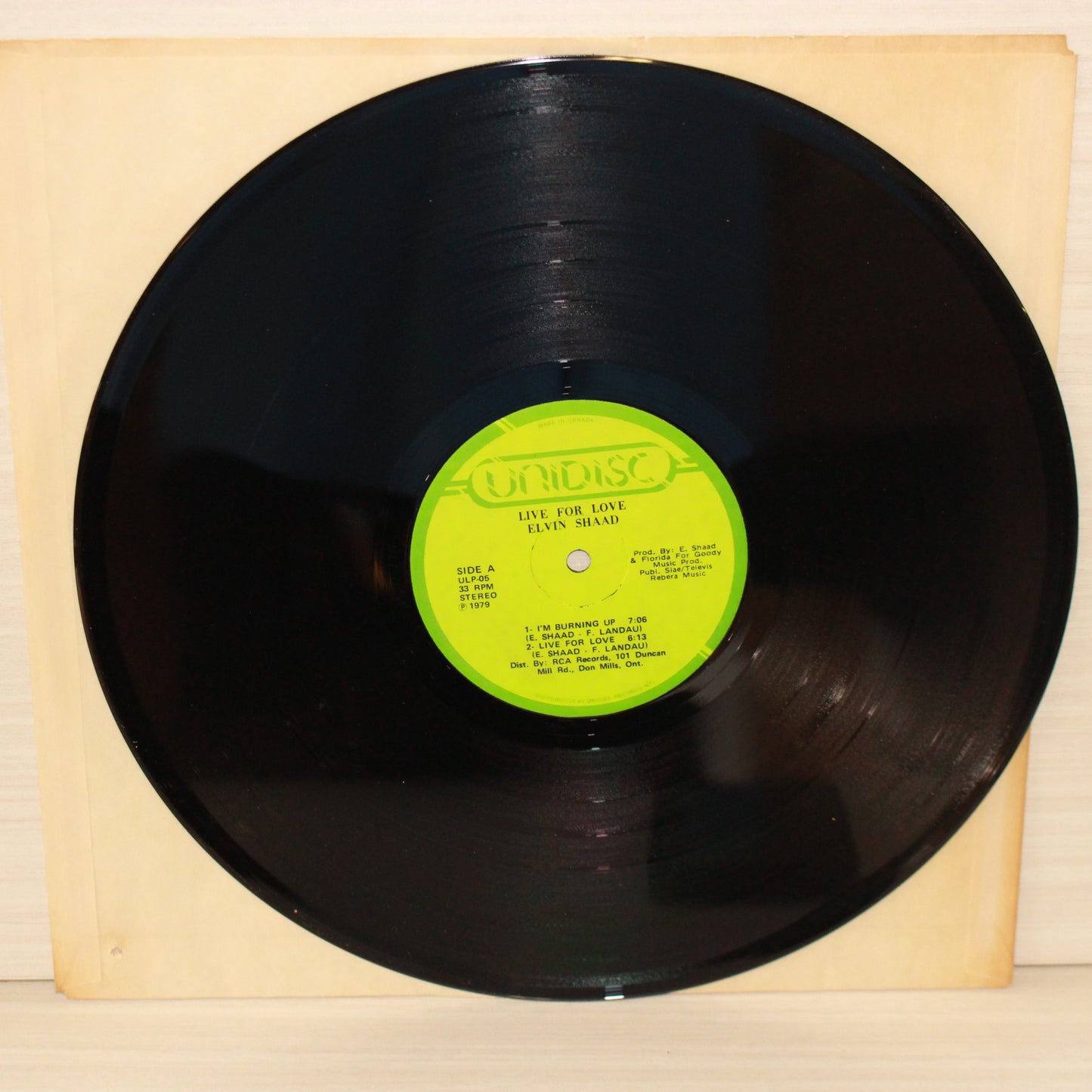Elvin Shaad : Live For Love (LP,Album)