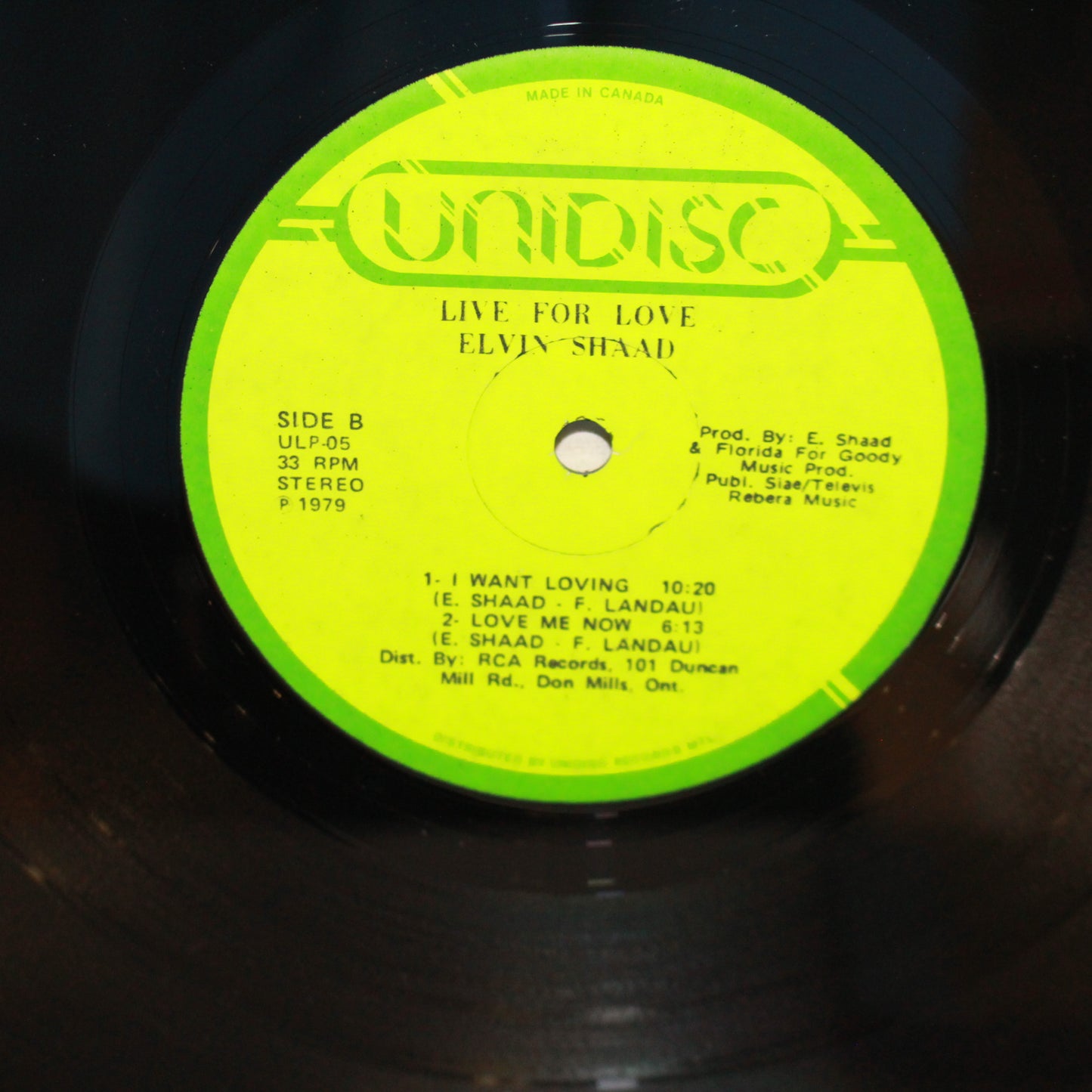Elvin Shaad : Live For Love (LP,Album)