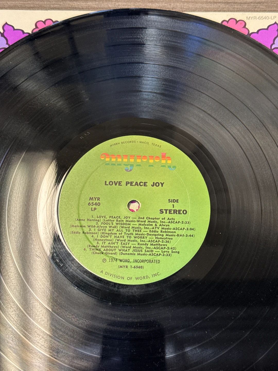 Various – Love Peace Joy (1974, Myrrh)