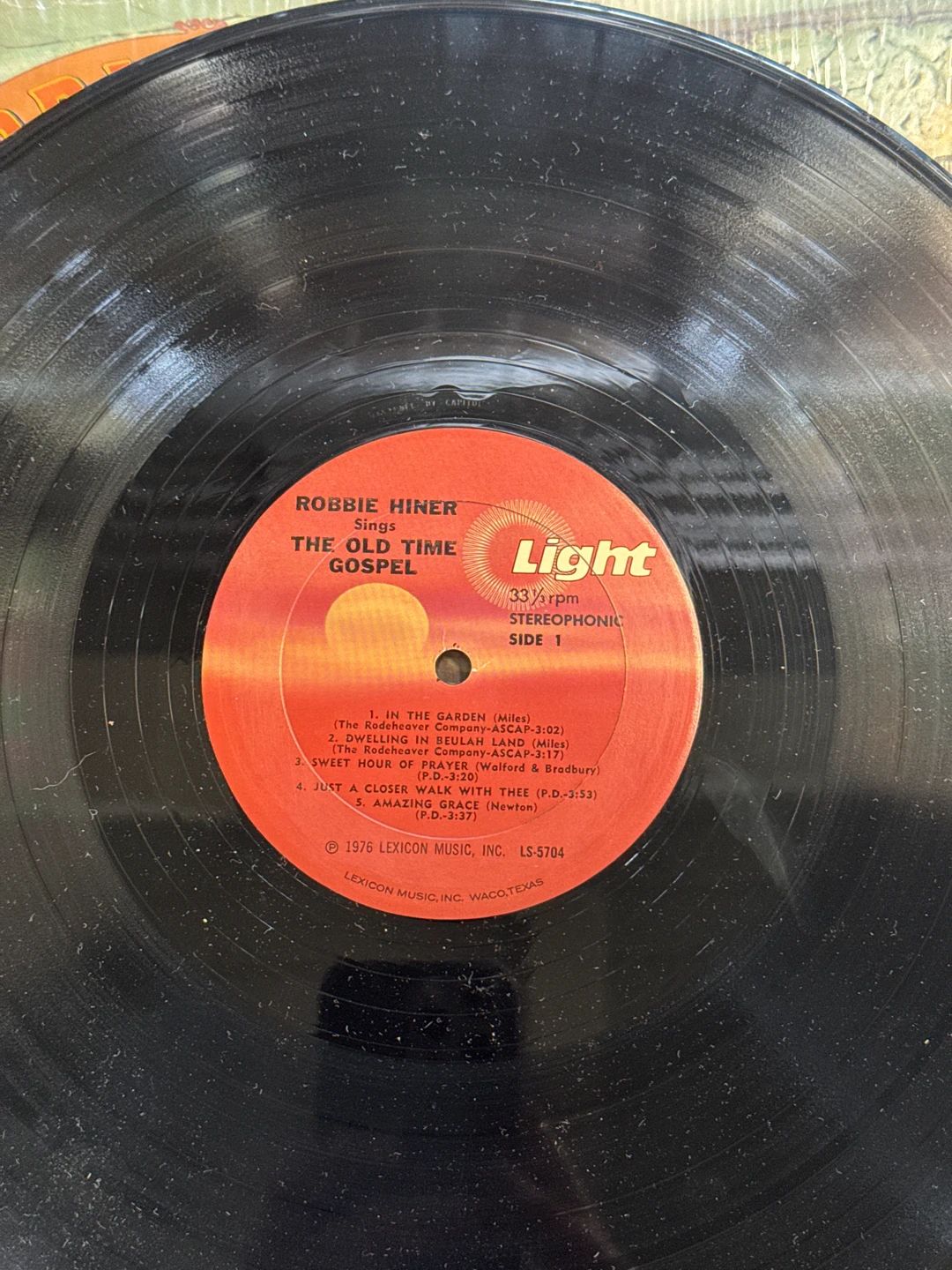 Robbie Hiner – Robbie Hiner Sings The Old Time Gospel (1976, Light Records)