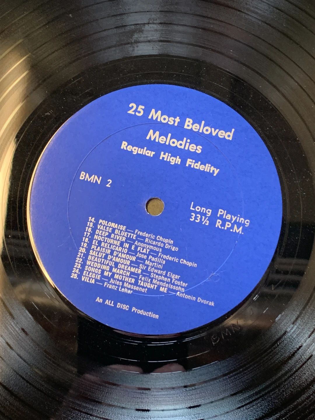 Unknown Artist – 25 Most Beloved Melodies (1969, All Disc)