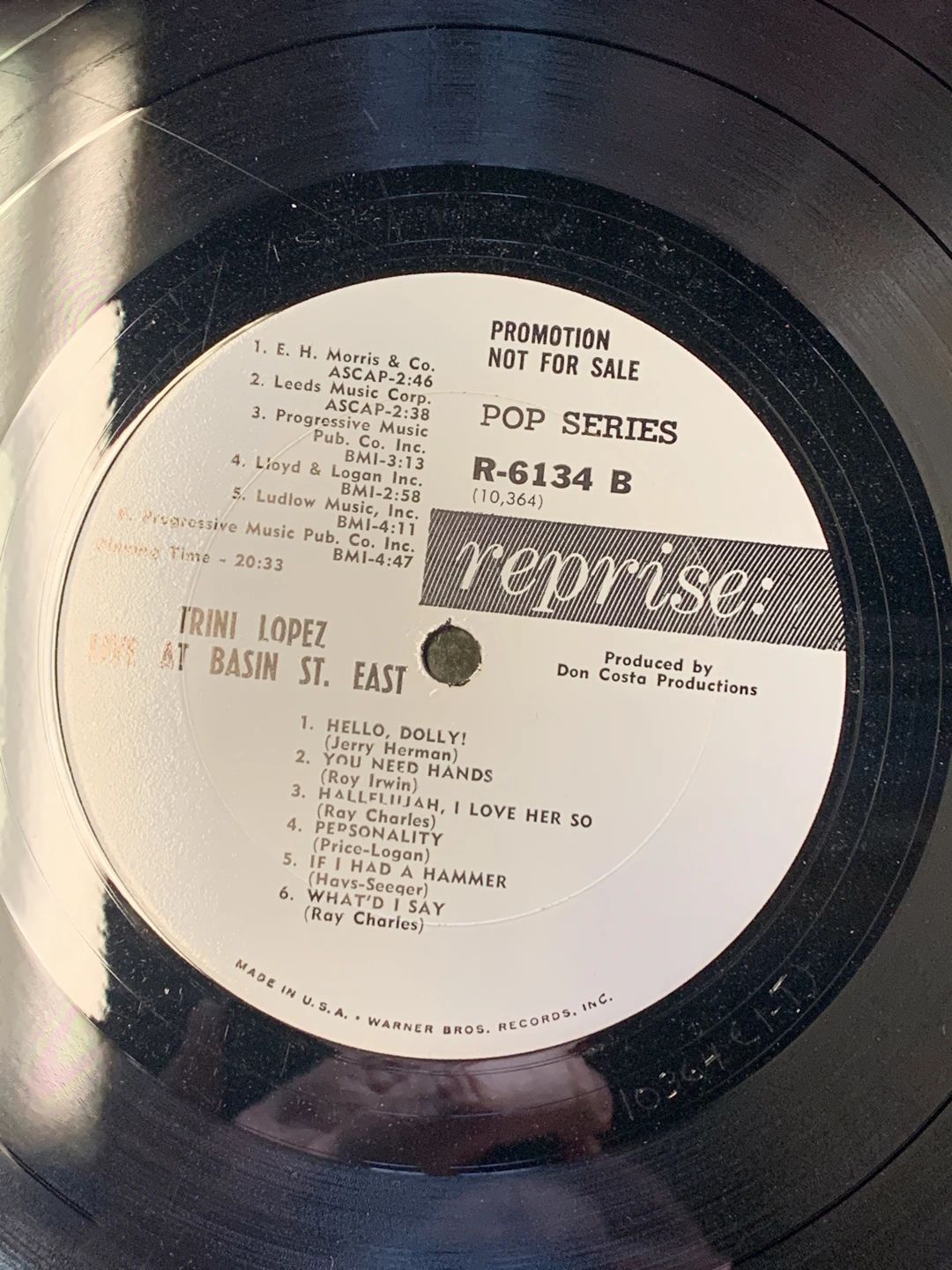 Trini Lopez – Live At Basin St. East (1964, Reprise Records)
