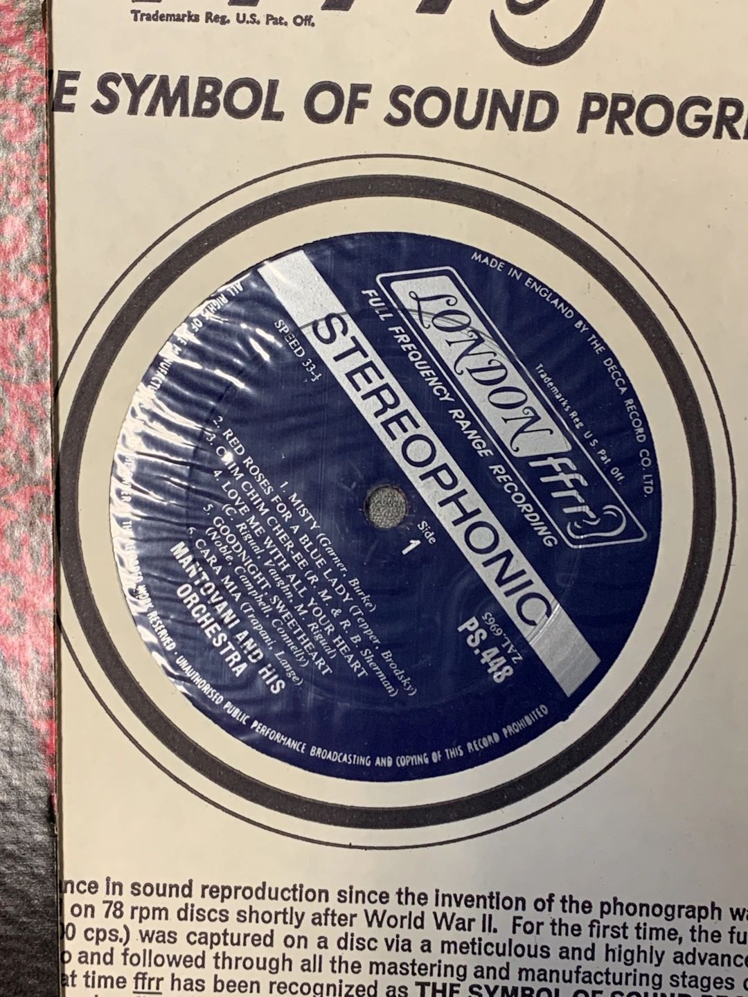 Mantovani And His Orchestra – Mantovani's Greatest Hits (1973, London Records)
