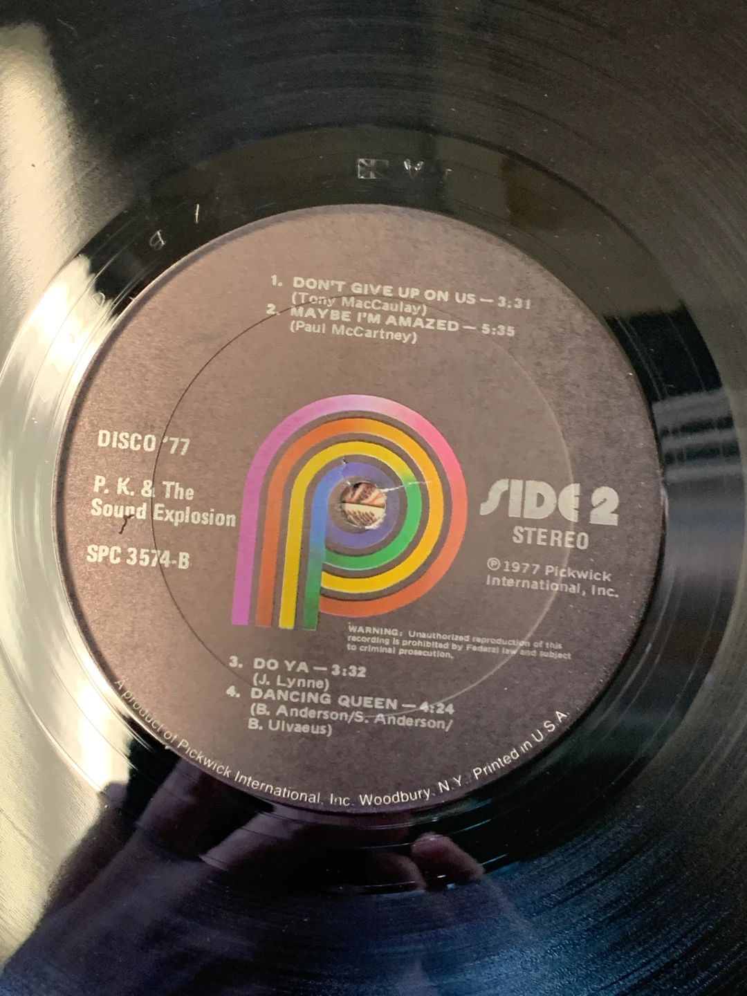P.K. And The Sound Explosion – Disco '77 (1977, Pickwick)