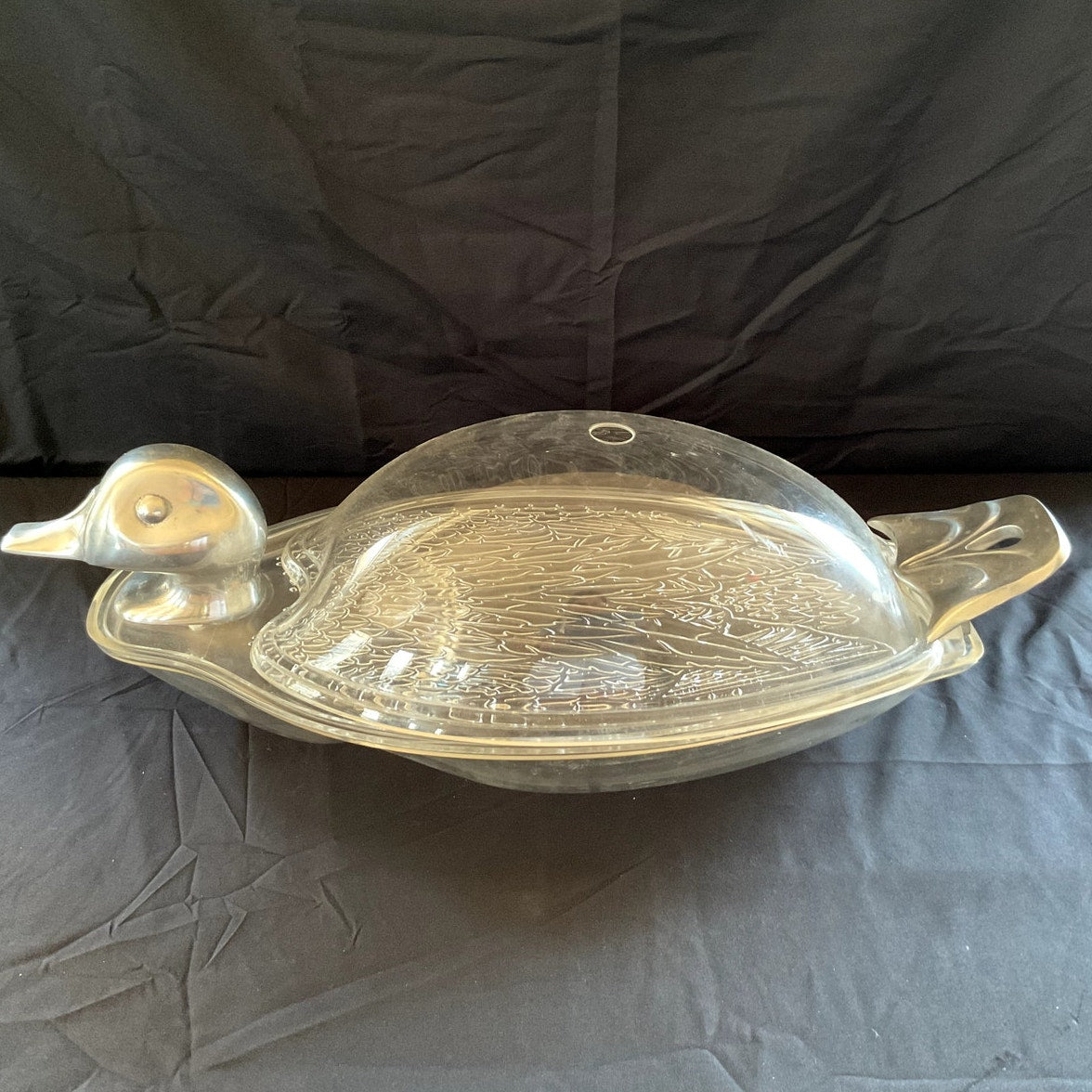 Arthur Court Grainware Lucite Duck Dish