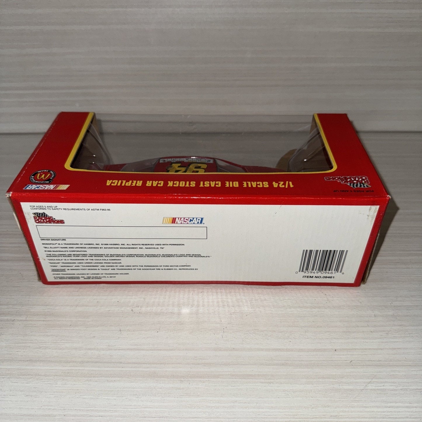 Bill Elliott #94 McDonald's Monopoly 1:24 Racing Champions Diecast NIB NASCAR