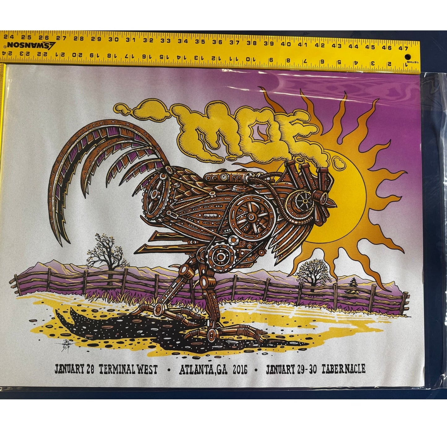 Moe Concert Poster – Terminal West & Tabernacle Atlanta – Jan 28–30, 2016 –24x18