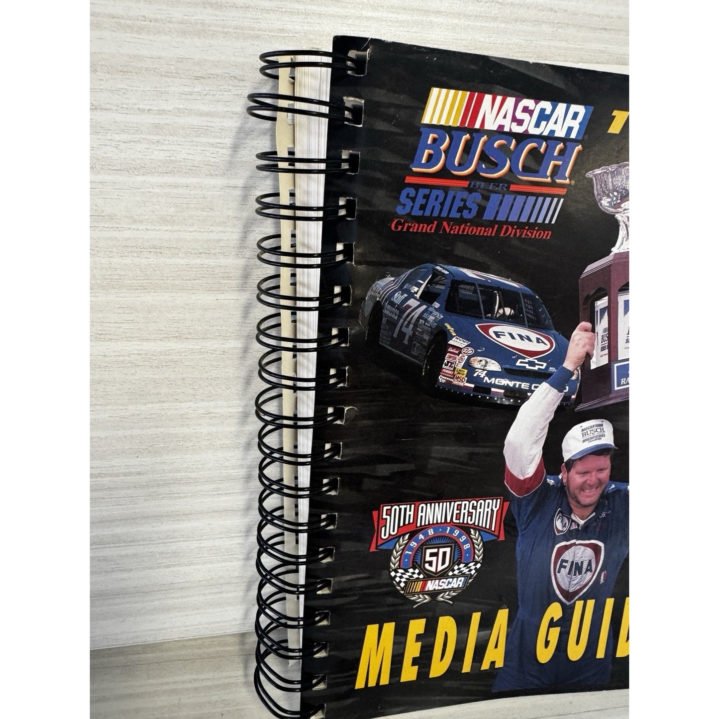 1998 NASCAR Busch Series Media Guide 50th Anniv Randy LaJoie FINA #74 RARE
