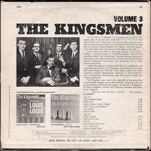 The Kingsmen : The Kingsmen, Volume 3 (LP,Album,Mono)