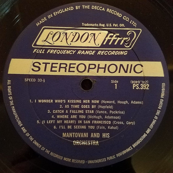 Mantovani And His Orchestra : The Incomparable Mantovani (LP,Album,Stereo)