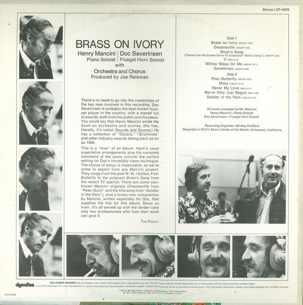 Henry Mancini & Doc Severinsen : Brass On Ivory (LP,Album)