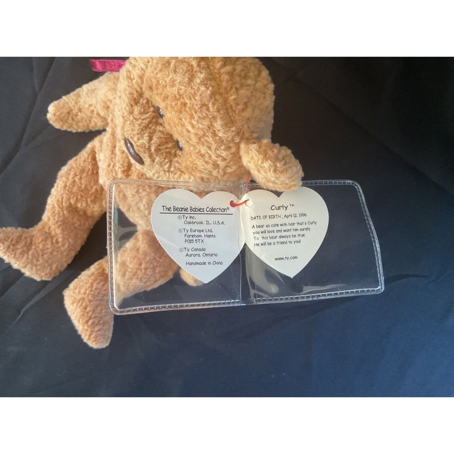 Vintage TY Beanie Baby - "Curly," 1996, w/ Error