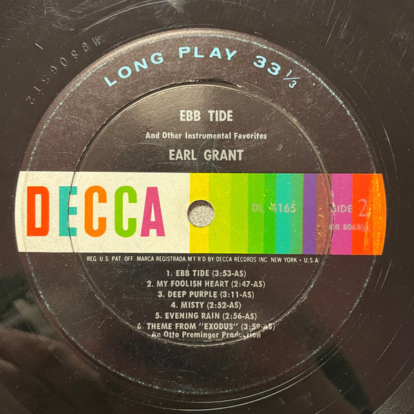 Earl Grant : Ebb Tide And Other Instrumental Favorites (LP,Album,Mono)