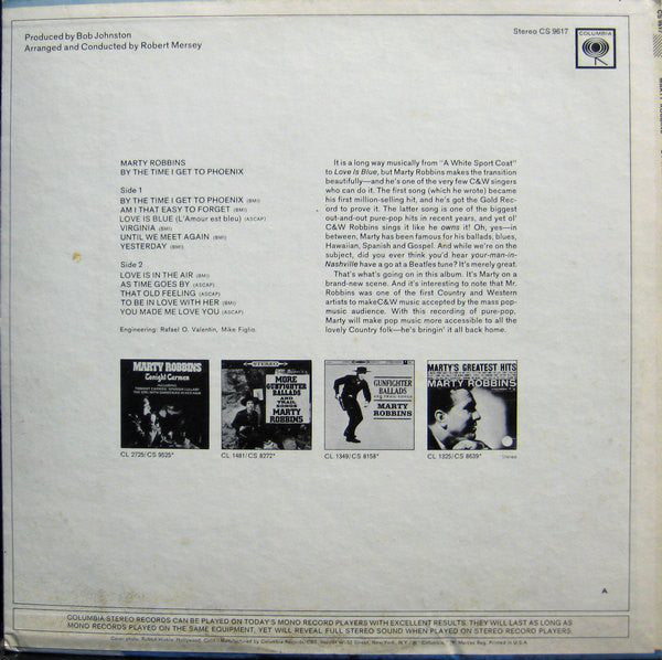 Marty Robbins : By The Time I Get To Phoenix (LP,Album,Stereo)