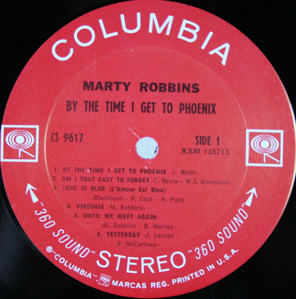 Marty Robbins : By The Time I Get To Phoenix (LP,Album,Stereo)
