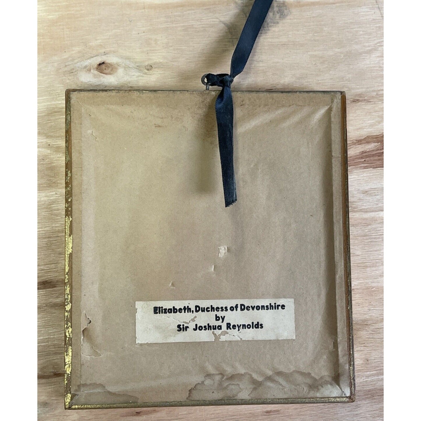 Vintage Miniature Framed Print of Duchess of Devonshire by Joshuah Reynolds