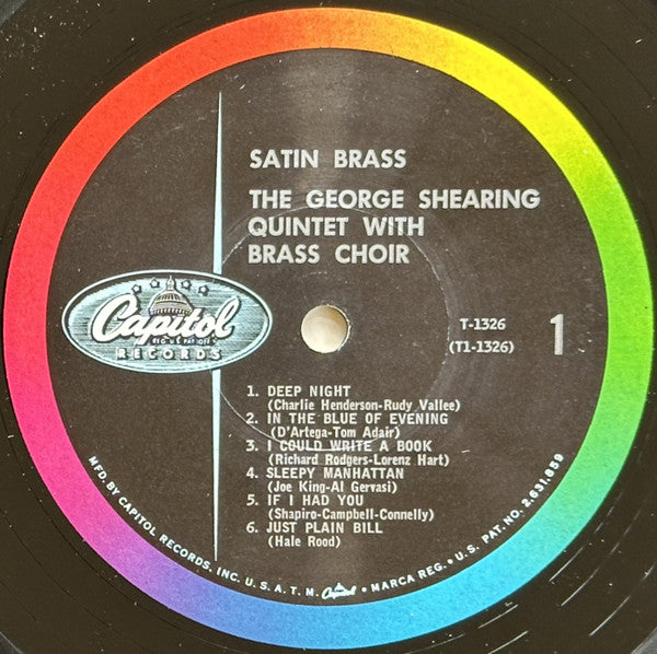 The George Shearing Quintet : Satin Brass (LP,Album,Mono)