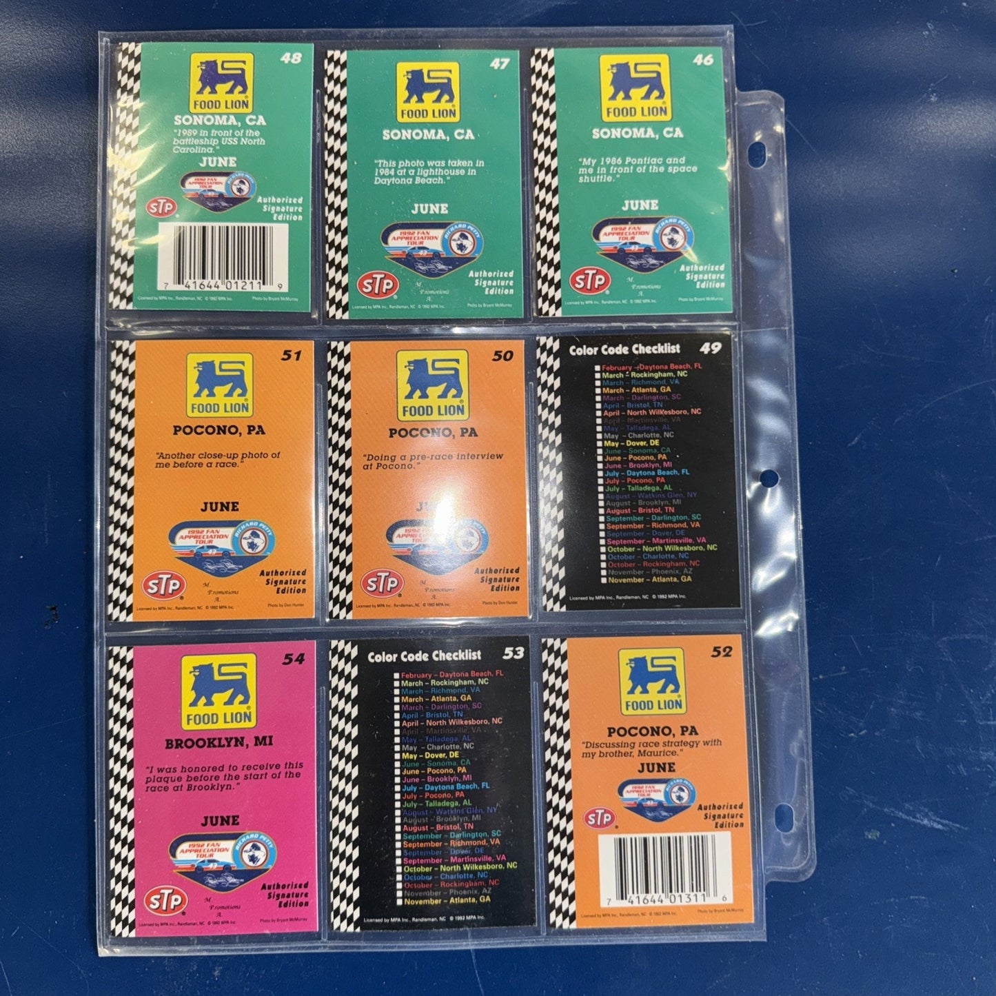 1992 NASCAR Food Lion Richard Petty 116 Card Set in Sleeves RARE Collector