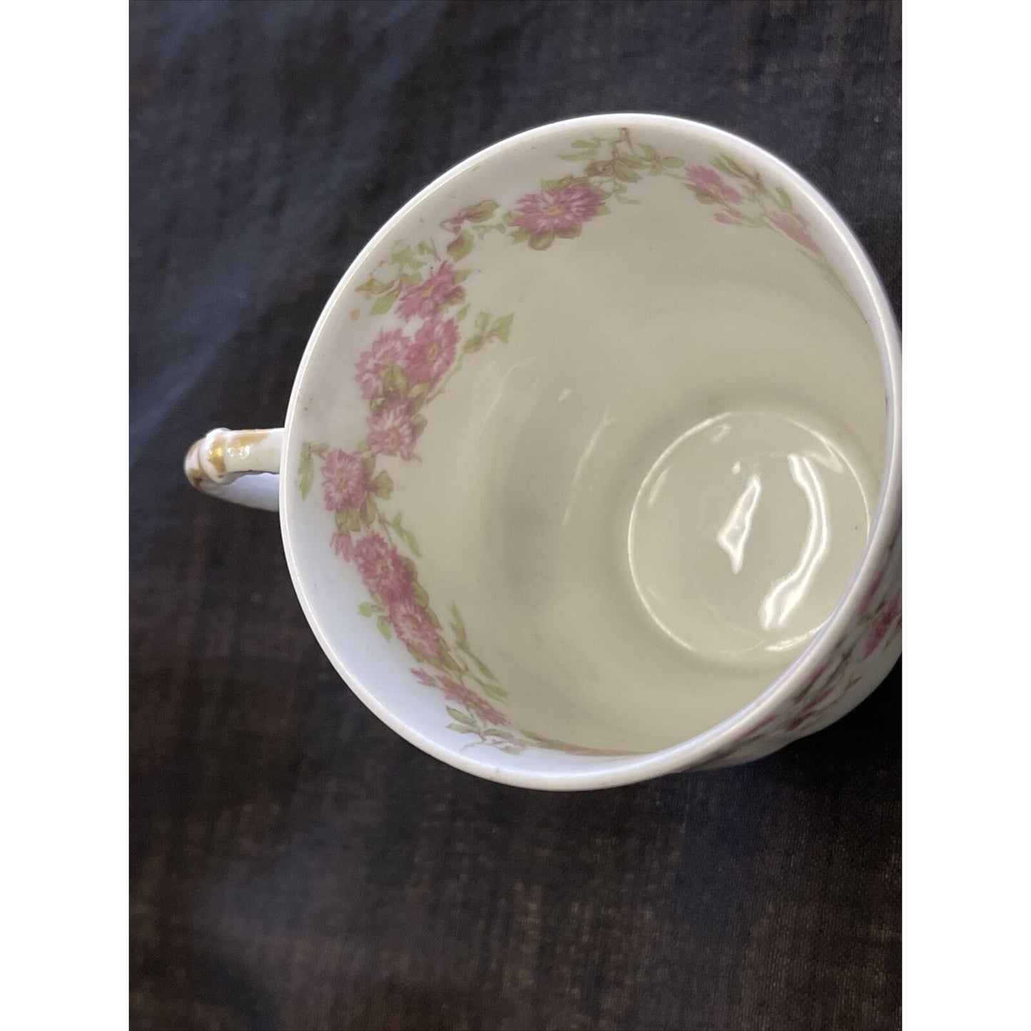 Antique GDM Hand Painted Floral Pattern Demitasse Cup and Saucer circa 1902