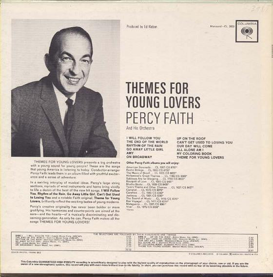 Percy Faith & His Orchestra : Themes For Young Lovers (LP,Album,Mono)