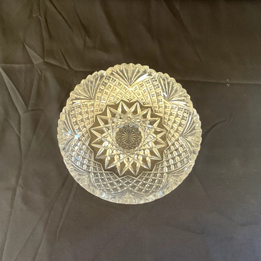 Antique ABP Near Cut Pressed Glass Crystal Celery Serving Bowl