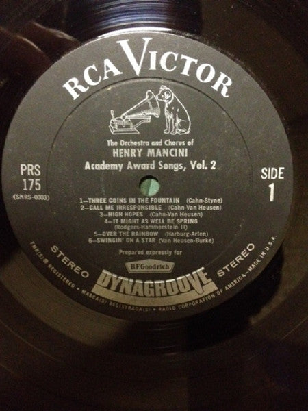 Henry Mancini And His Orchestra And The Henry Mancini Chorus : Academy Award Songs, Vol. 2 (12 Great Oscar Winners) (LP,Stereo)