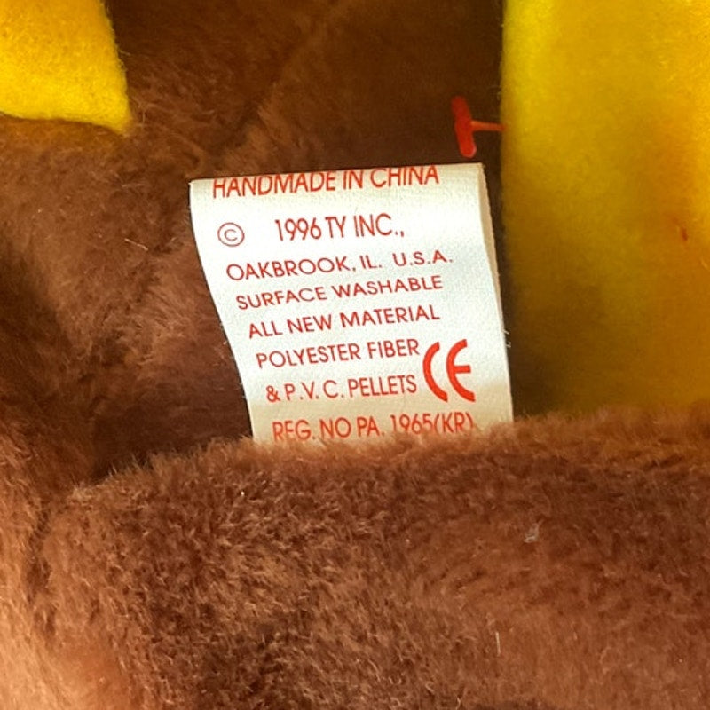 (Rare) Vintage TY Beanie Baby - "Gobbles," 1996, made w/ PVC Pellets