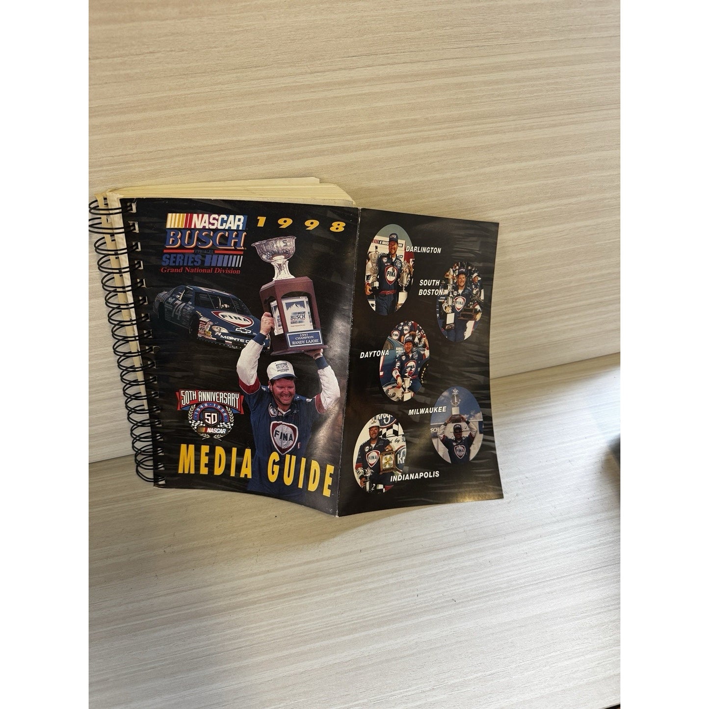 1998 NASCAR Busch Series Media Guide 50th Anniv Randy LaJoie FINA #74 RARE