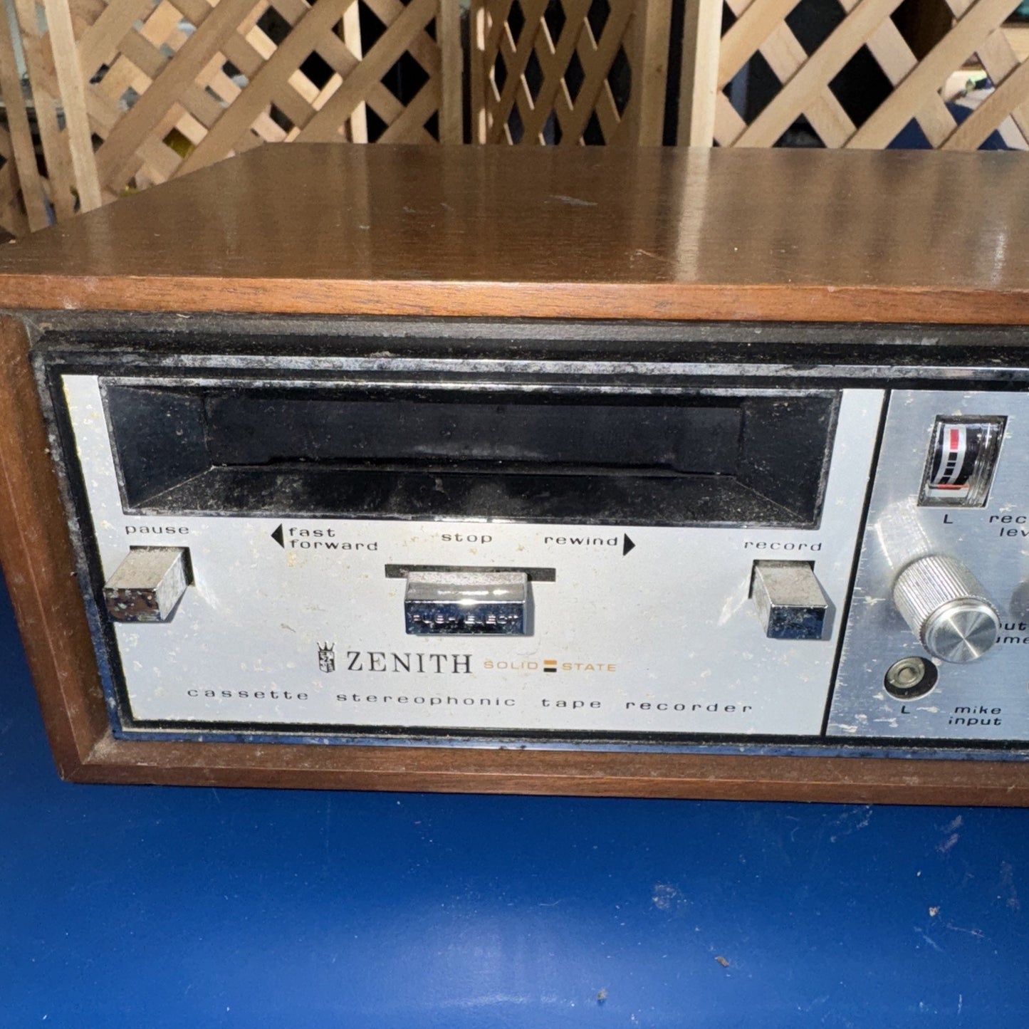 Vtg Zenith E-637W Solid State Cassette Tape Recorder Stereophonic Works