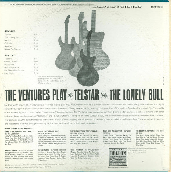 The Ventures : The Ventures Play Telstar, The Lonely Bull (LP,Album,Repress,Stereo)