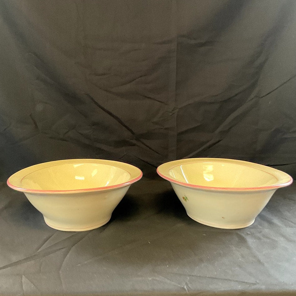 Antique Haviland Limoges Rose Pattern w/ Pink Accents Serving Bowls - Pair