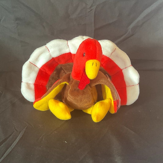 (Rare) Vintage TY Beanie Baby - "Gobbles," 1996, made w/ PVC Pellets